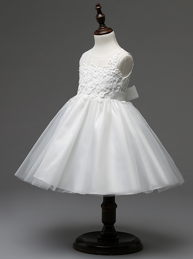 F68092 Lace Dress princess Wedding Party dress White Gown Bridesmaid Tulle Skirt